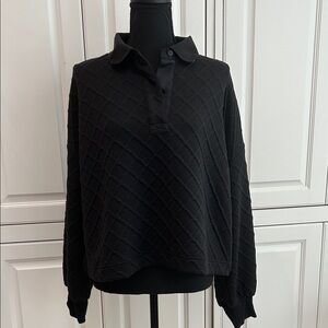 Tuckernuck Black Quilted Polo Top